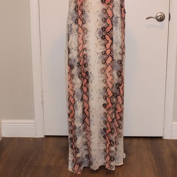NWT west Kei Color Peach Snake Maxi dress Women size S small - Picture 4 of 14